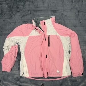 Serac Ski Jacket Womens 12 Pink White Colorblock Insulated Full Zip Winter